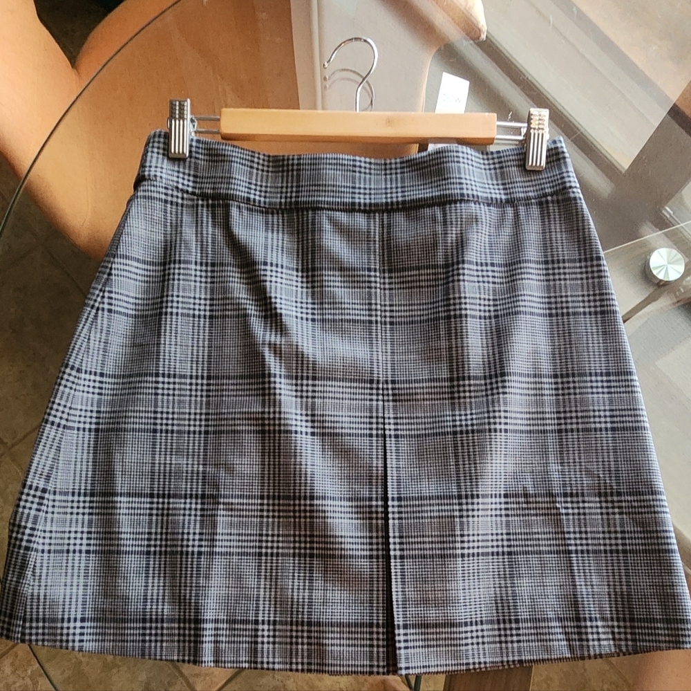 J. Crew Black and Gray Plaid Mini Skirt